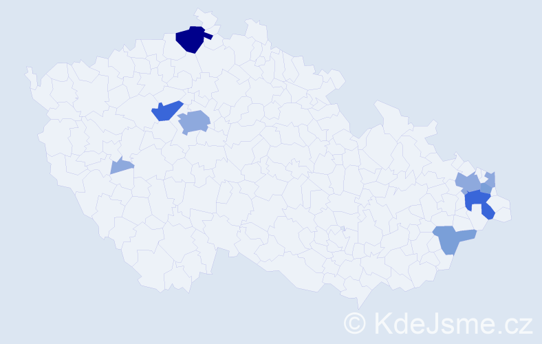 Příjmení: 'Kadora', počet výskytů 23 v celé ČR