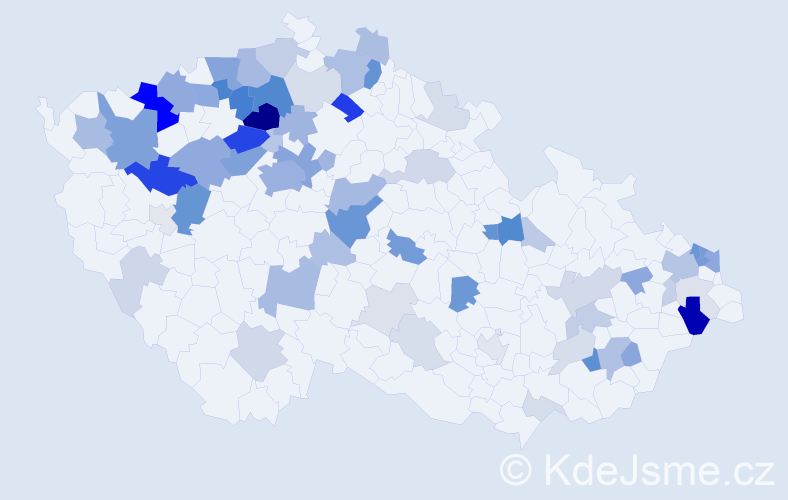 Příjmení: 'Vančová', počet výskytů 220 v celé ČR