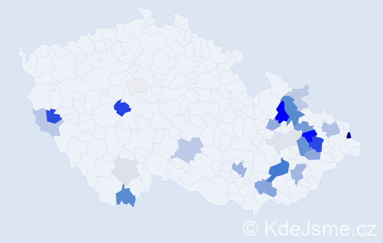 Příjmení: 'Dočkálková', počet výskytů 74 v celé ČR