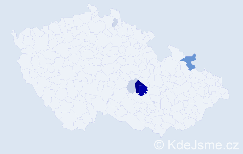 Příjmení: 'Tegza', počet výskytů 16 v celé ČR