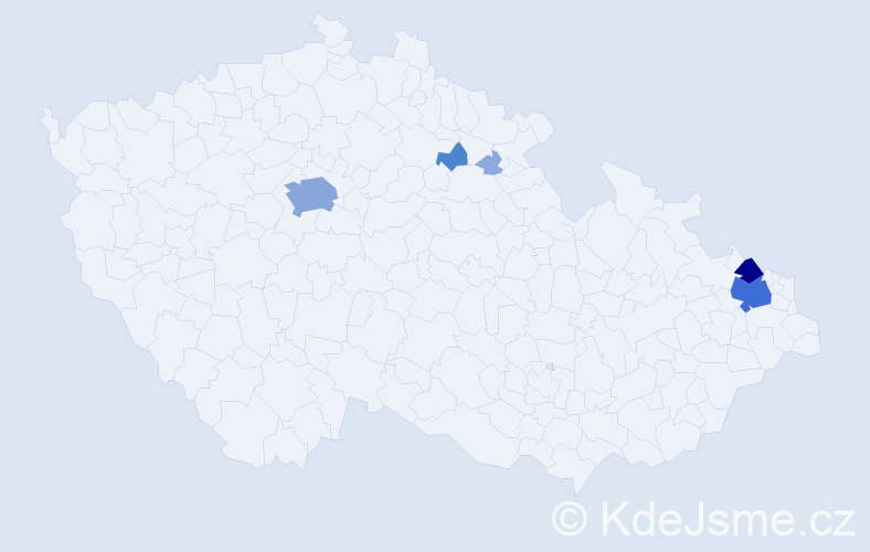 Příjmení: 'Pientka', počet výskytů 21 v celé ČR