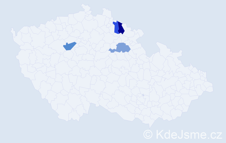 Příjmení: 'Rysula', počet výskytů 8 v celé ČR