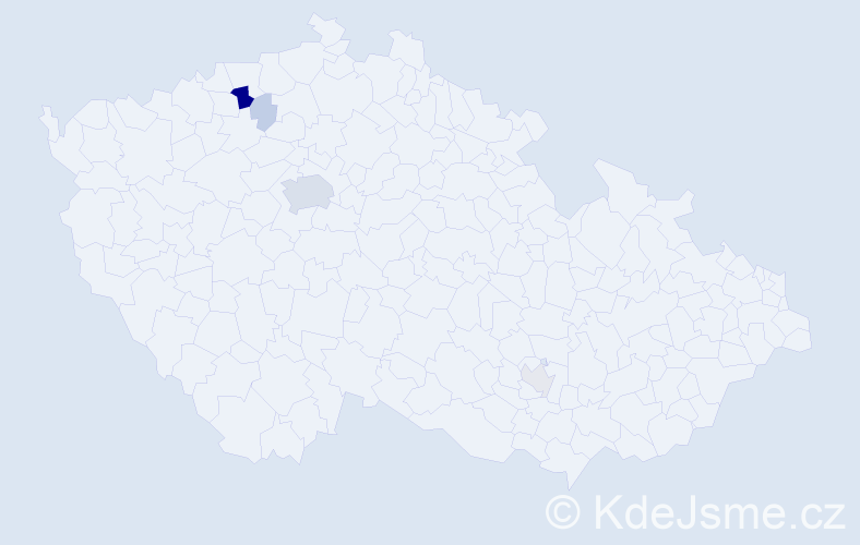 Příjmení: 'Mišejka', počet výskytů 23 v celé ČR