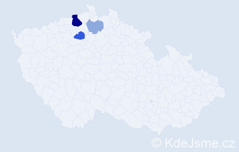 Příjmení: 'Česnohlídek', počet výskytů 9 v celé ČR