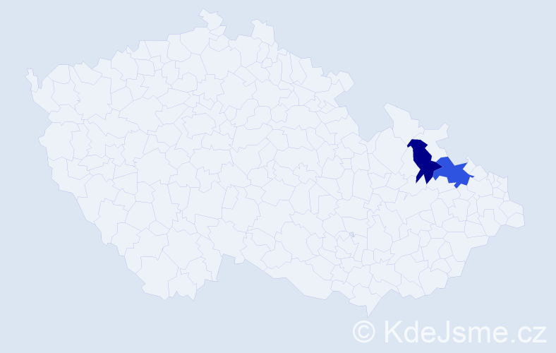 Příjmení: 'Glovčíková', počet výskytů 7 v celé ČR