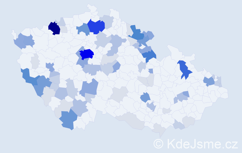 Příjmení: 'Puška', počet výskytů 257 v celé ČR