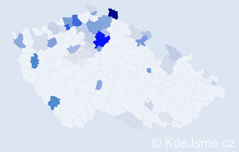 Příjmení: 'Dančo', počet výskytů 203 v celé ČR