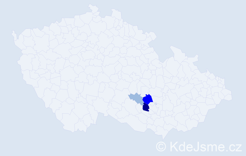Příjmení: 'Růdová', počet výskytů 8 v celé ČR