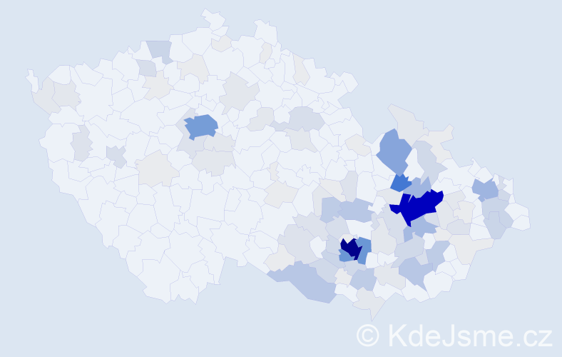 Příjmení: 'Bartoněk', počet výskytů 502 v celé ČR