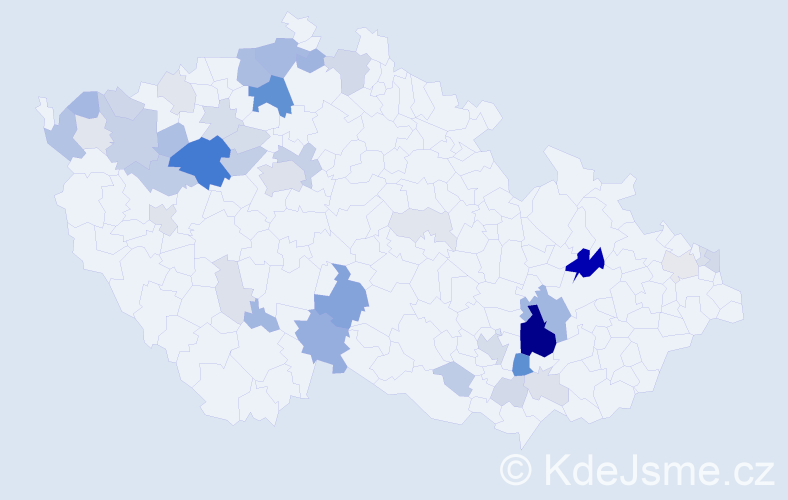 Příjmení: 'Štercl', počet výskytů 145 v celé ČR