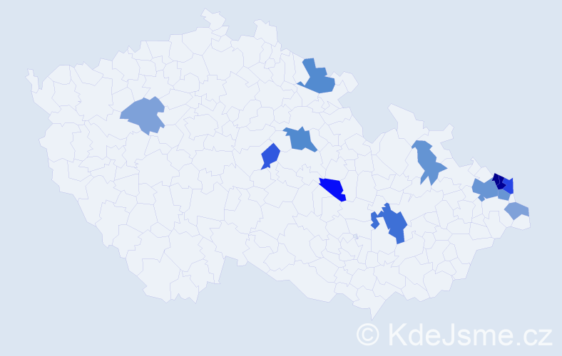 Příjmení: 'Greň', počet výskytů 28 v celé ČR