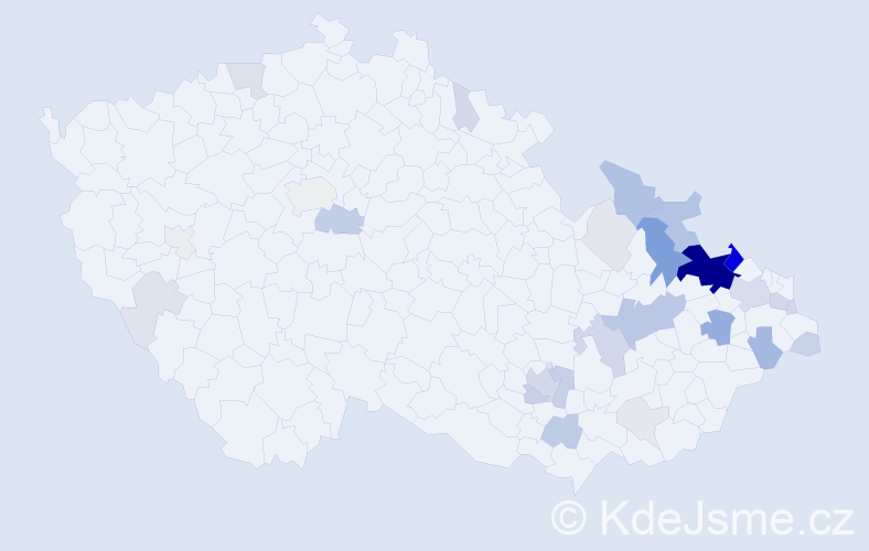Příjmení: 'Raidová', počet výskytů 121 v celé ČR