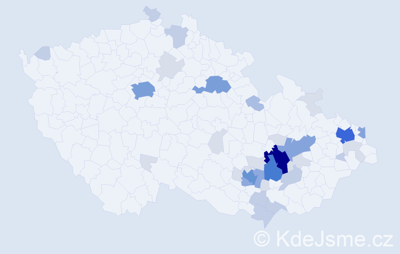 Příjmení: 'Drnovský', počet výskytů 108 v celé ČR