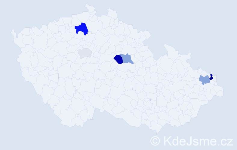 Příjmení: 'Banach', počet výskytů 9 v celé ČR