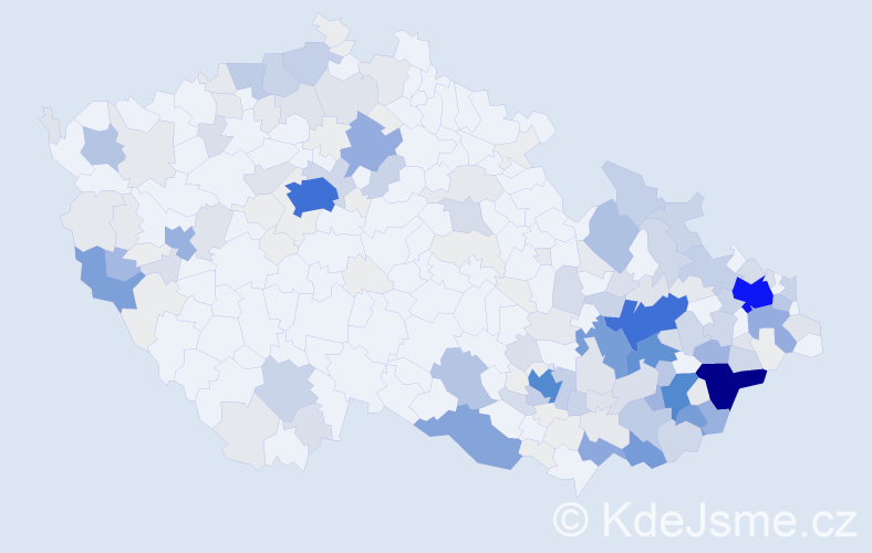 Příjmení: 'Hrbáček', počet výskytů 968 v celé ČR