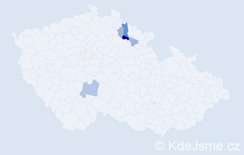 Příjmení: 'Čmuchalová', počet výskytů 10 v celé ČR