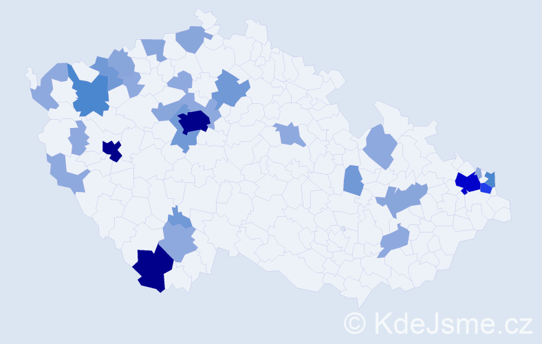 Příjmení: 'Frischová', počet výskytů 87 v celé ČR