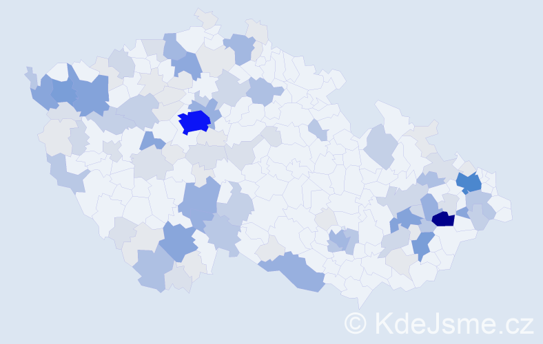 Příjmení: 'Kundrát', počet výskytů 397 v celé ČR
