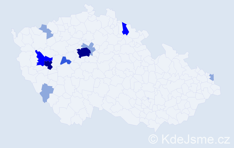 Příjmení: 'Legemza', počet výskytů 25 v celé ČR