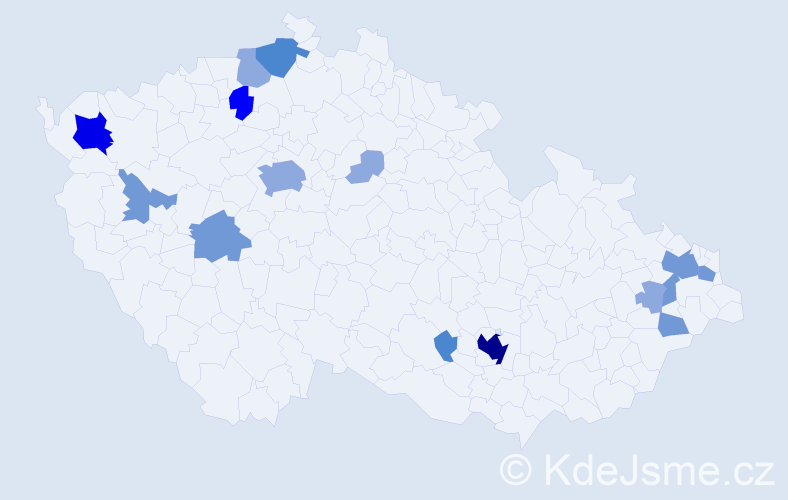 Příjmení: 'Oršula', počet výskytů 37 v celé ČR