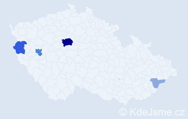 Příjmení: 'Tekin', počet výskytů 11 v celé ČR