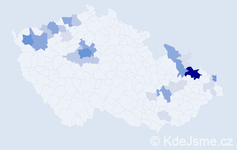 Příjmení: 'Antala', počet výskytů 87 v celé ČR
