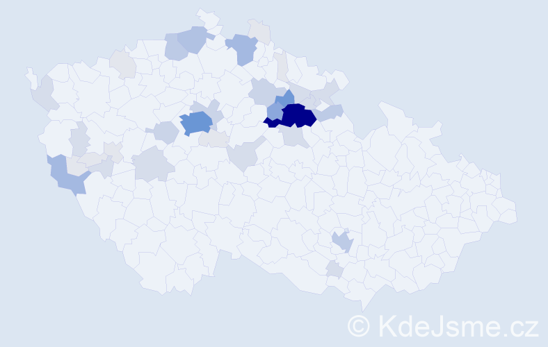 Příjmení: 'Bezvoda', počet výskytů 139 v celé ČR