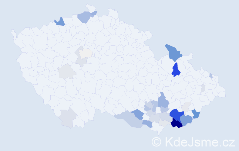 Příjmení: 'Křápek', počet výskytů 134 v celé ČR