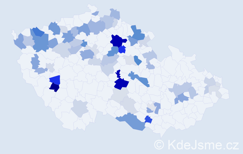 Příjmení: 'Dejlová', počet výskytů 175 v celé ČR