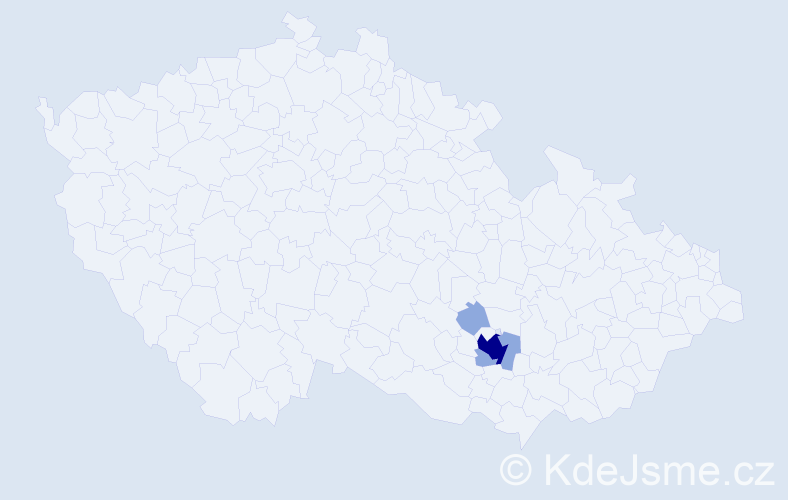 Příjmení: 'Tráge', počet výskytů 9 v celé ČR