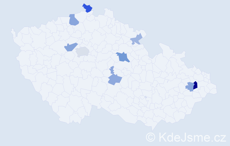 Příjmení: 'Čambál', počet výskytů 19 v celé ČR