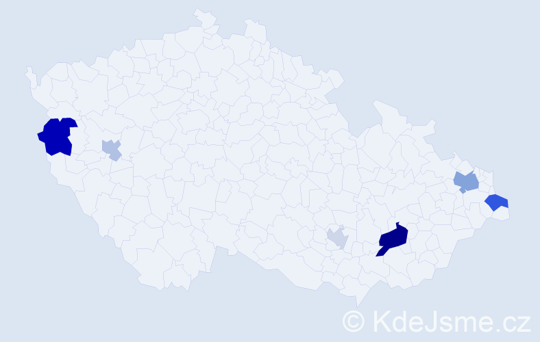 Příjmení: 'Timanová', počet výskytů 13 v celé ČR
