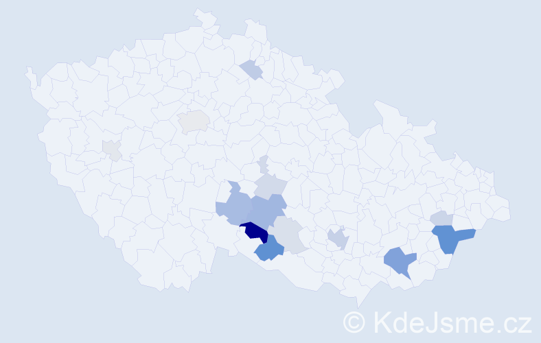 Příjmení: 'Kumbárová', počet výskytů 42 v celé ČR