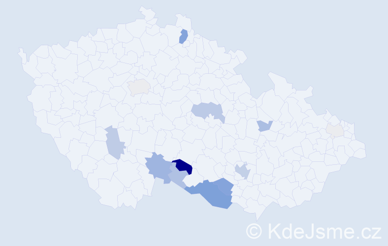Příjmení: 'Kandus', počet výskytů 42 v celé ČR