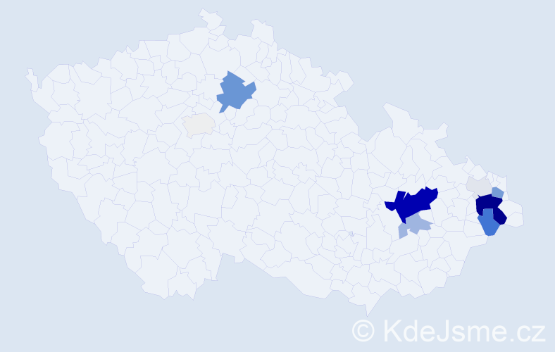 Příjmení: 'Horylová', počet výskytů 46 v celé ČR