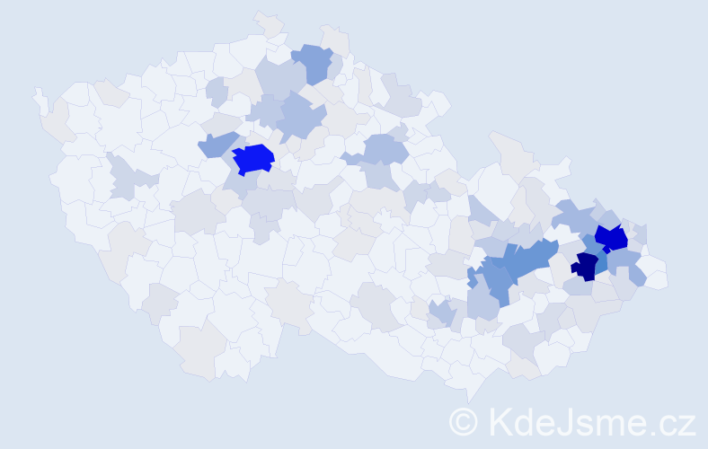 Příjmení: 'Klosová', počet výskytů 491 v celé ČR