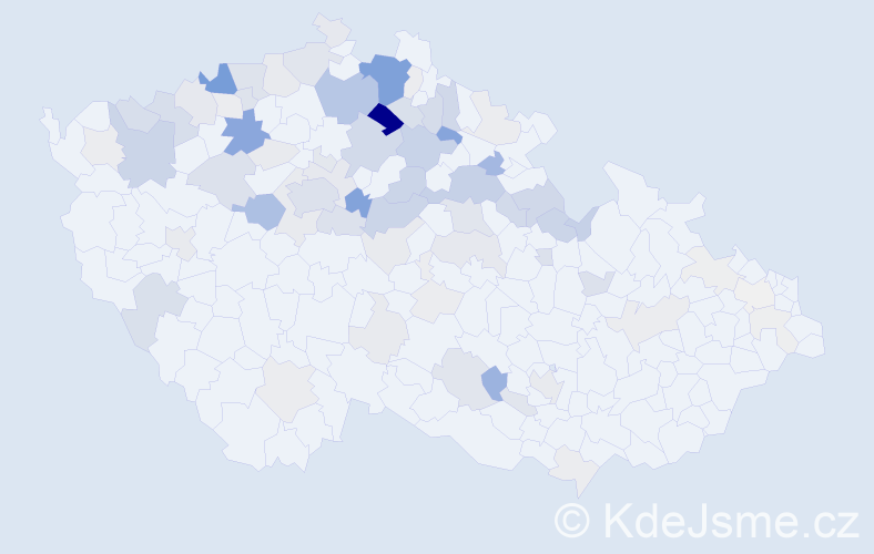 Příjmení: 'Bergmanová', počet výskytů 286 v celé ČR