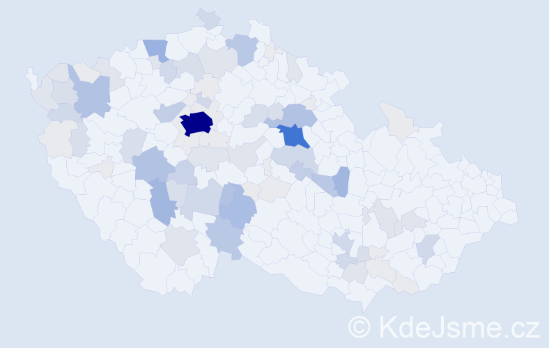 Příjmení: 'Chvála', počet výskytů 307 v celé ČR