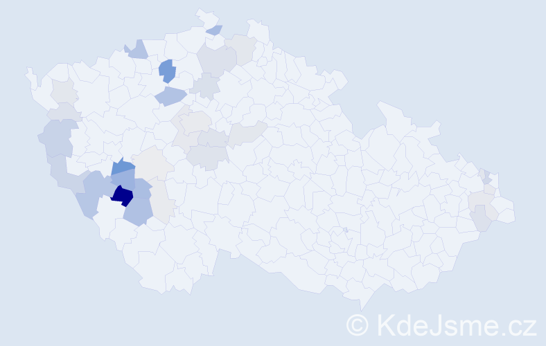 Příjmení: 'Chod', počet výskytů 101 v celé ČR