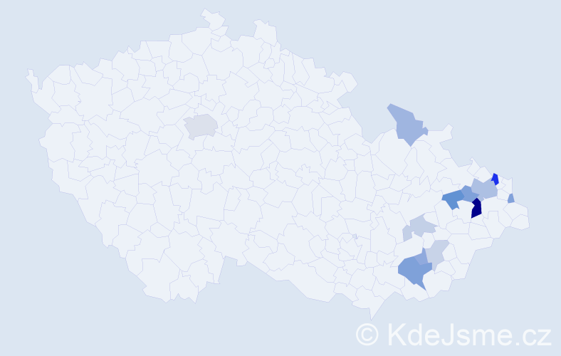 Příjmení: 'Piškytlová', počet výskytů 27 v celé ČR