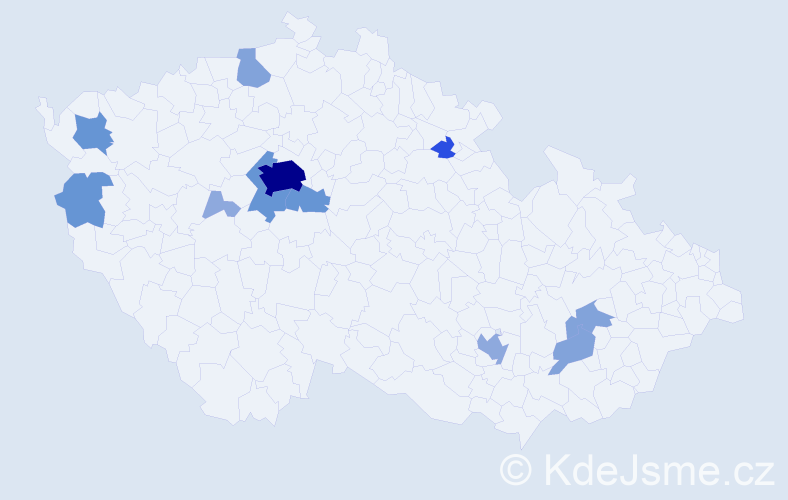 Příjmení: 'Bardon', počet výskytů 33 v celé ČR