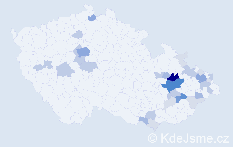 Příjmení: 'Tiefenbach', počet výskytů 95 v celé ČR