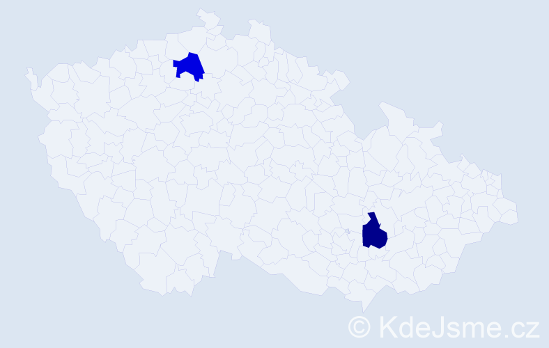 Příjmení: 'Brehin', počet výskytů 2 v celé ČR