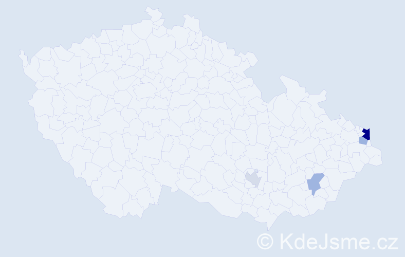 Příjmení: 'Kaháková', počet výskytů 8 v celé ČR