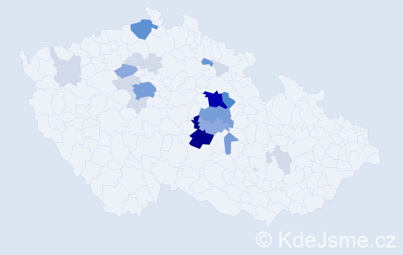 Příjmení: 'Vopršal', počet výskytů 85 v celé ČR