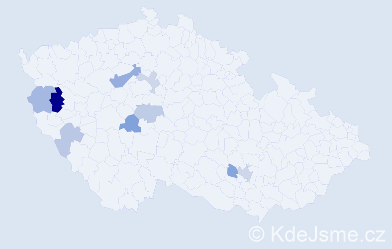 Příjmení: 'Durkáčová', počet výskytů 16 v celé ČR