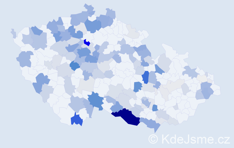 Příjmení: 'Ziková', počet výskytů 470 v celé ČR