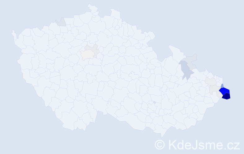 Příjmení: 'Hawliczková', počet výskytů 57 v celé ČR