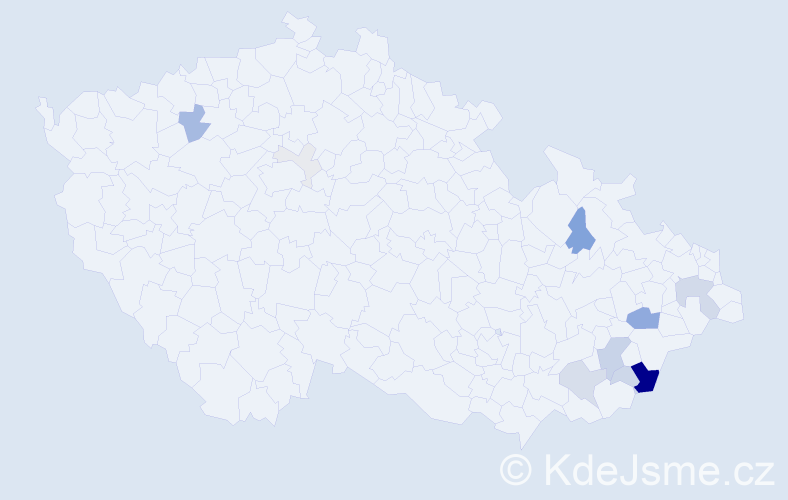 Příjmení: 'Bartozelová', počet výskytů 43 v celé ČR