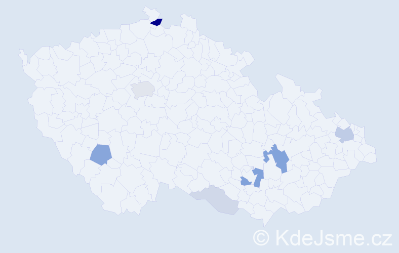 Příjmení: 'Kalinay', počet výskytů 22 v celé ČR